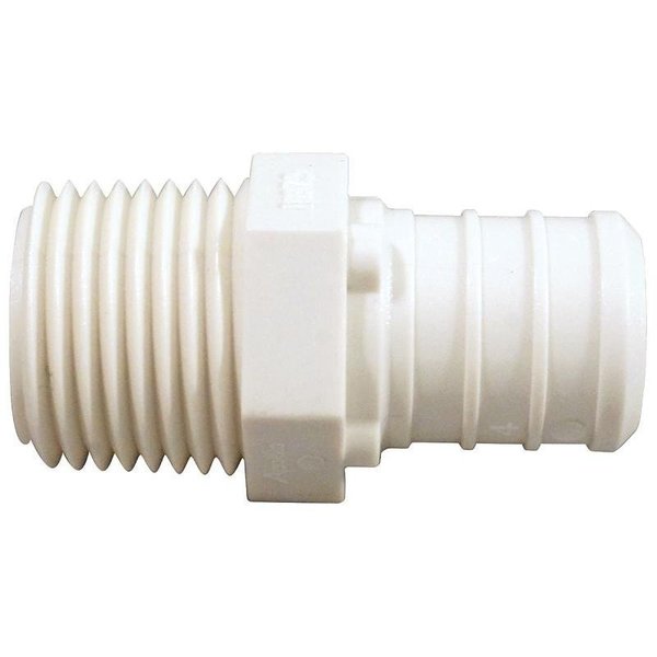 Apollo Valves ApolloPEX Series Pipe Adapter, 34 x 12 in, Barb x MPT, Poly Alloy, 200 psi Pressure PXPAM34125PK